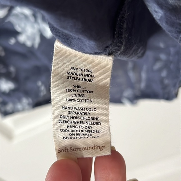 Soft Surroundings Cotton Tuberose Floral Long Sleeve Tunic Top, Sz PXS/XSP - Picture 3 of 6